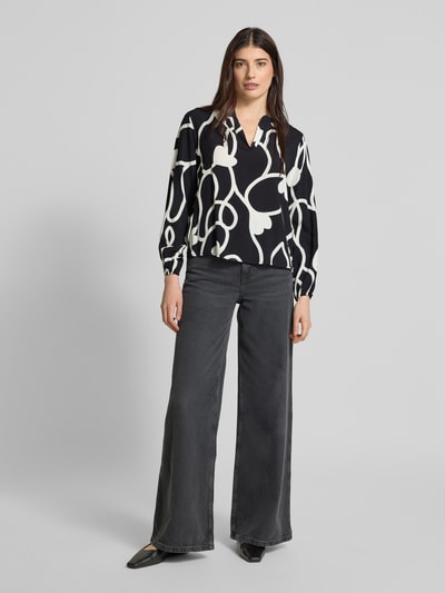 ZABAIONE Regular fit blouse met tuniekkraag, model 'Jo44a' Zwart - 1