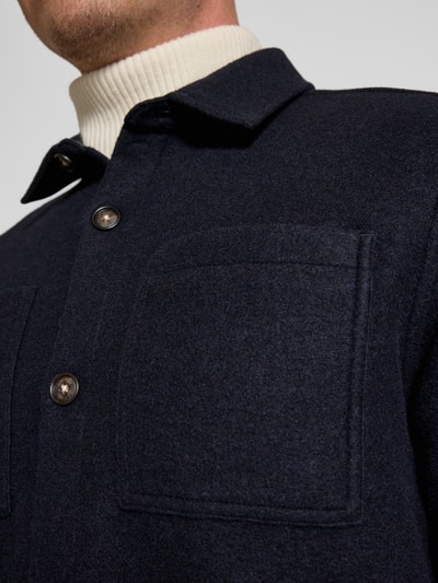 Barbour Regular Fit Hemdjacke mit Woll-Anteil Modell 'MARLOW' Marine 3