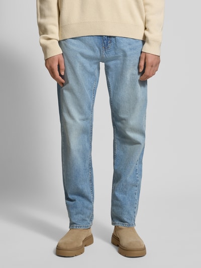 Levi's® Regular Fit Jeans im Used-Look Modell '505®' Hellblau 4