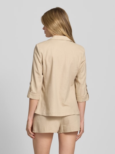 Only Loose Fit Blazer aus Viskose-Leinen-Mix Modell 'CARO' Sand 5