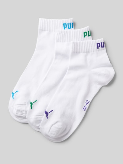 Puma Sneakersocken mit Label-Print im 3er-Pack Weiss 1