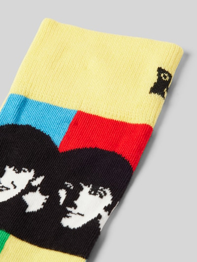 Happy Socks Socken mit Label-Stitching Modell 'Beatles' Gelb 2