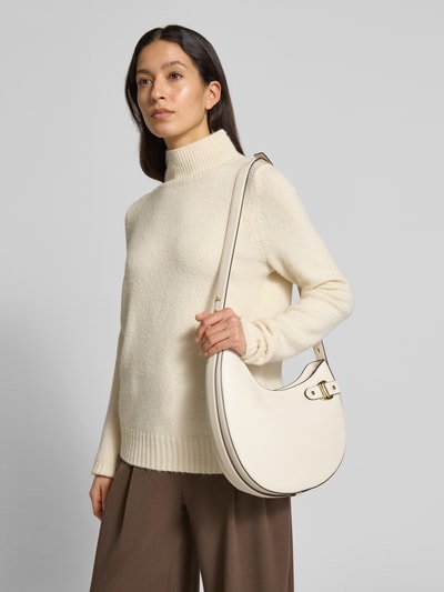Lauren Ralph Lauren Schoudertas van echt rundleer model 'Tasha' Ecru - 1