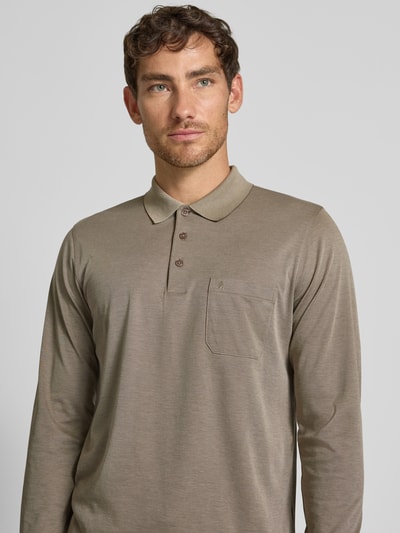 RAGMAN Koszulka polo o kroju regular fit z kieszenią na piersi Szarobrązowy 3