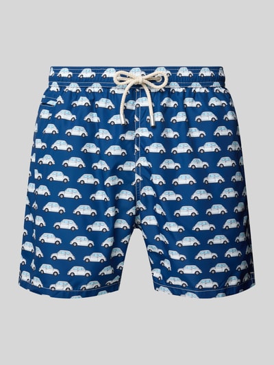 MC2 Saint Barth Relaxed Fit Badeshorts mit Paspeltasche Marine 1