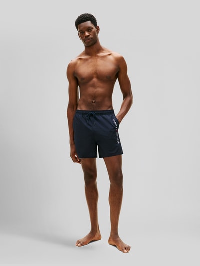 Tommy Hilfiger Badehose mit Label Print Dunkelblau 1