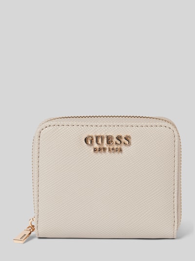 Guess Portemonnaie mit Label-Details Modell 'LAUREL' in black Taupe 1