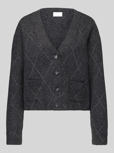 Jake*s Collection cardigan met wol Donkergrijs - 2