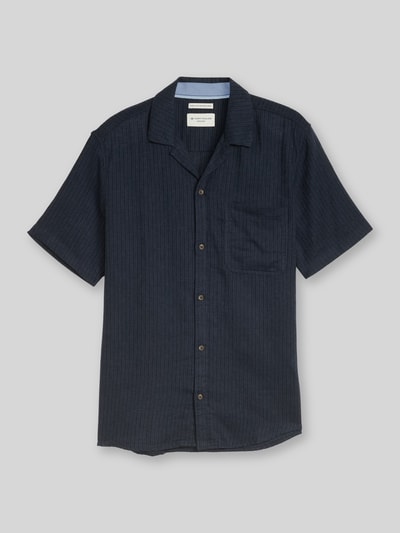 Tom Tailor Regular Fit Freizeithemd aus Leinen-Baumwolle-Mix Marine 2