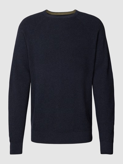 Christian Berg Men Gebreide pullover met ribboorden Marineblauw gemêleerd - 2