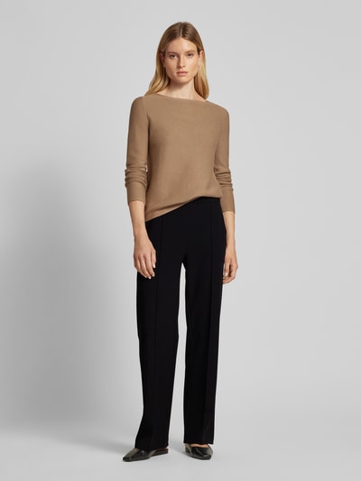 MAC Pantalon met persplooien, model 'Chiara' Zwart - 1