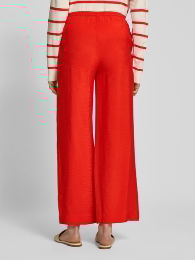 MSCH Copenhagen Straight Leg Stoffhose in Crinkle-Optik Modell 'Henra Ladonna' Rot 5