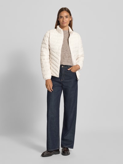 s.Oliver RED LABEL Slim fit gewatteerd jack met opstaande kraag Offwhite - 1