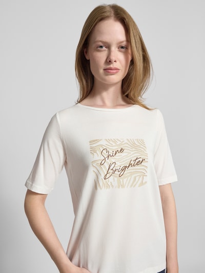 More & More T-shirt met labeldetail Offwhite - 3