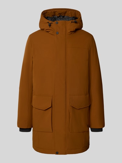 Tom Tailor Denim Regular fit lange parka van waterdicht materiaal Camel - 2
