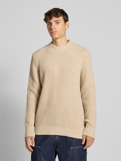 G-Star Raw Wollen pullover met structuurmotief, model 'Chunky' Beige - 4