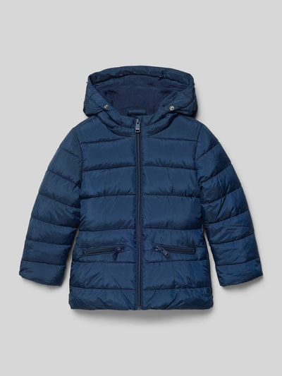 s.Oliver RED LABEL Regular fit gewatteerd jack met imitatiebont Marineblauw - 4