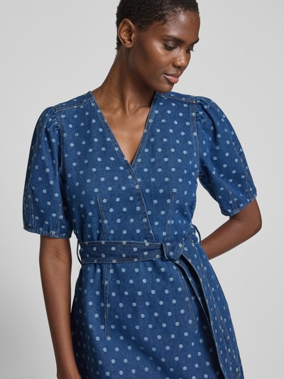 YAS Mini-jeansjurk met strikceintuur, model 'PRIKKA' Jeansblauw - 3