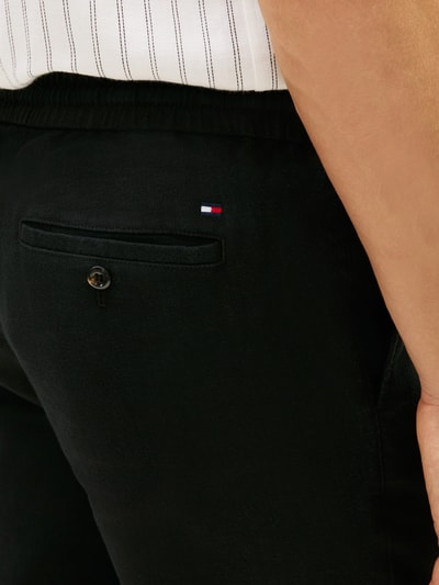 Tommy Hilfiger Tapered chino van linnenmix met trekkoord model 'HARLEM' Zwart - 3