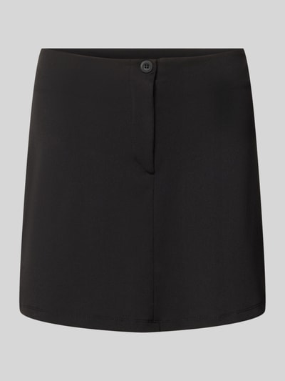 Produktfoto, Slim Fit Minirock mit Reißverschluss von Gina Tricot in Schwarz aus Elastischer-Material-Mix, Knopfverschluss, Bundweite 42 cm, Gesamtlänge 35 cm