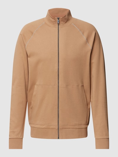 Christian Berg Men Sweatjacke mit Kontrastpaspeln Camel 2