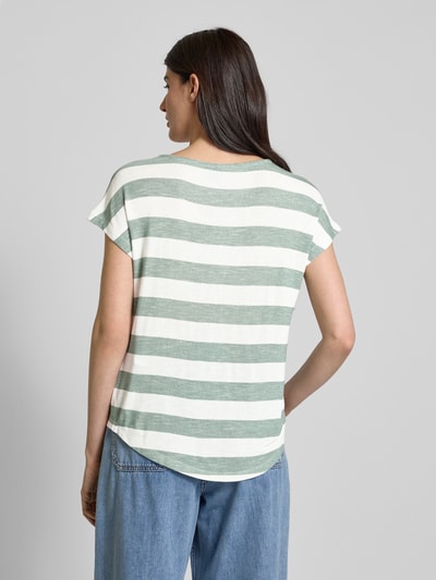 Vero Moda Relaxed Fit T-Shirt aus Viskose-Mix Modell 'WIDE STRIPE' Schilf 5