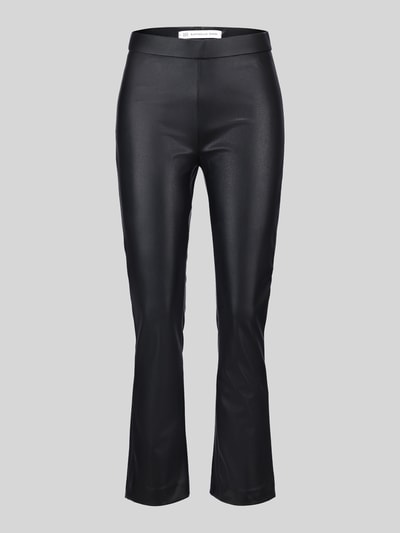 Raffaello Rossi Wide leg kunstleren broek van viscosemix model 'MACY' Zwart - 2