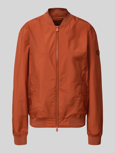 Produktfoto, Jacke mit Zweiwege-Reißverschluss Modell 'OLEN' von SAVE THE DUCK in Orange, Material-Mix mit glatter Textur, Regular Fit