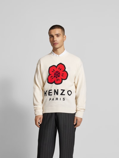 Kenzo Pullover mit Label-Print Offwhite 4