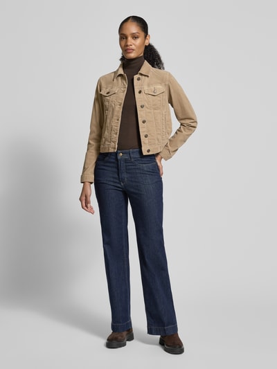 MAC Regular Fit Jeansjacke aus Baumwoll-Mix Beige 1