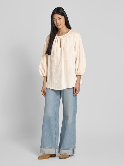 MORE Relaxed Fit Bluse mit 3/4-Arm Hellgelb 1
