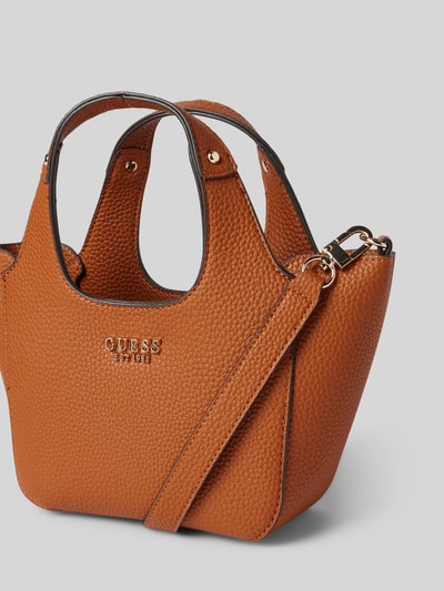 Guess 2-in-1-Handtasche mit Label-Applikation Modell 'CALISTA' Cognac 3