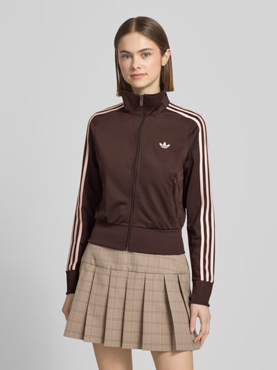 adidas Originals Regular Fit Sweatjacke mit Logo-Stitching Schoko 4