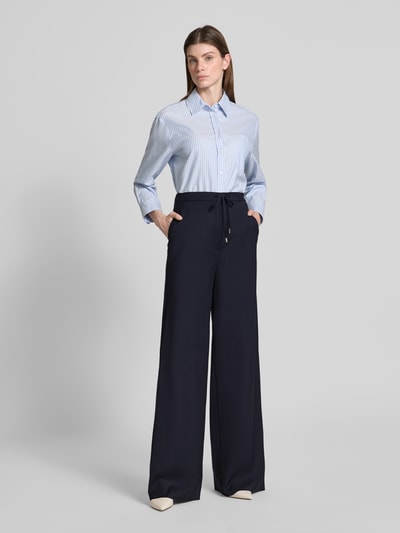 Max Mara Studio Szerokie spodnie o kroju oversized z czystej żywej wełny model ‘BERARD’ Granatowy 1