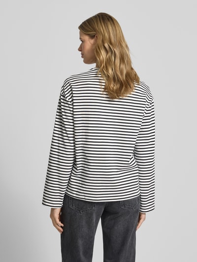 PIECES Regular Fit Langarmshirt aus Baumwoll-Mix Modell 'ADIE' Black 5
