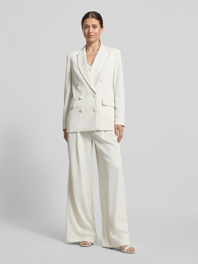 Christian Berg Cocktail Wide Leg Stoffhose mit Raffungen Ecru 1