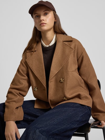 Only Kurtka o kroju regular fit z dwurzędową listwą guzikową model ‘NANCY LIFE’ Camel 3