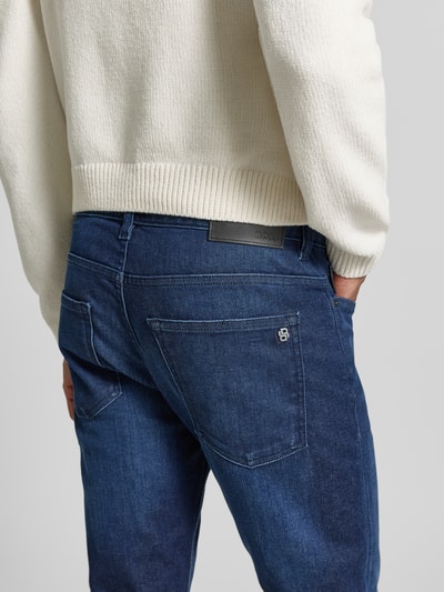 BOSS Orange Slim Fit Jeans aus Baumwoll-Mix Modell 'DELAWARE' Dunkelblau 3