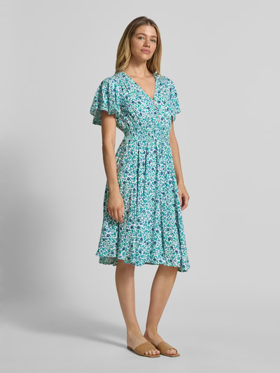 Apricot Knielanges Kleid aus Viskose Tuerkis 1