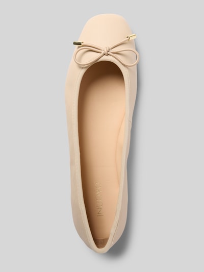 INUOVO Ballerina's van leer met strikdetail Zand - 3