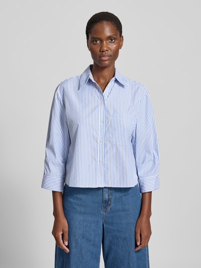 Mango Hemdbluse mit Knopfleiste Hellblau 4