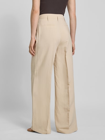 Christian Berg Woman Selection Wide Leg Bundfaltenhose aus Viskose-Leinen-Mix Sand 5