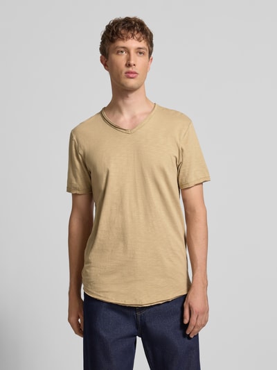 ONLY & SONS Regular Fit T-Shirt aus reiner Baumwolle Modell 'BENNE LONGY' Beige 4