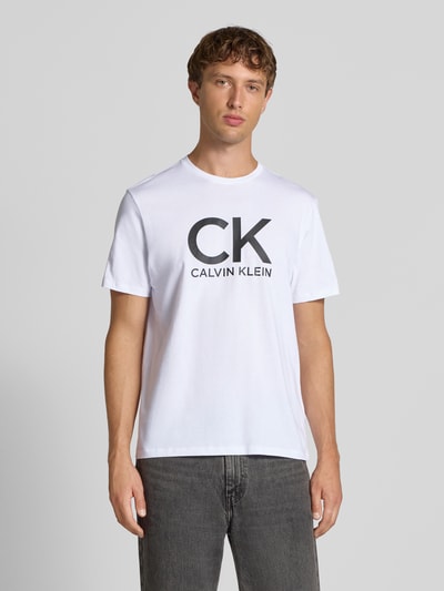 Calvin Klein Jeans T-shirt met labelprint Wit - 4