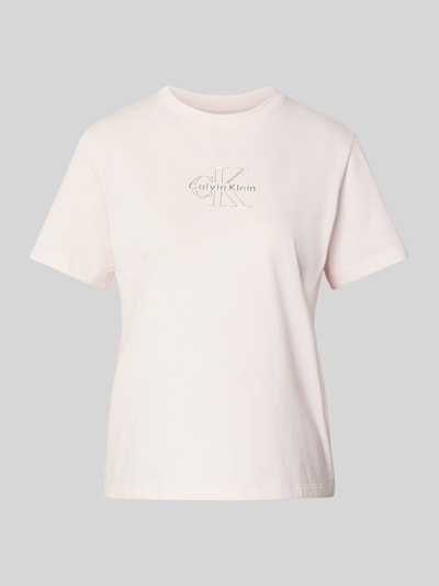 Calvin Klein Jeans T-Shirt mit Label-Print Hellrosa 2