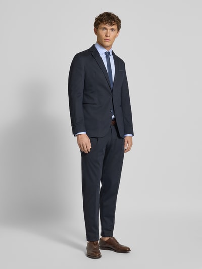 Cinque Stoffen broek met bandplooien, model 'Slato' Donkerblauw - 1