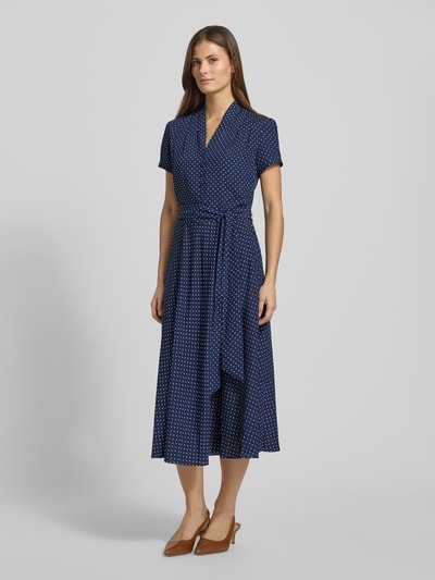 Lauren Ralph Lauren Tailliertes Blusenkleid mit Umlegekragen Modell 'EARNEST' Marine 1