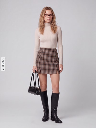 ONLY Slim Fit Rollkragenpullover aus Viskose-Mix Modell 'KAROL' Offwhite 1