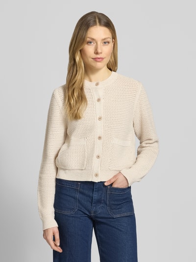 DRYKORN Regular Fit Strickjacke mit aufgesetzten Taschen Modell 'Biaphy' Sand Melange 4