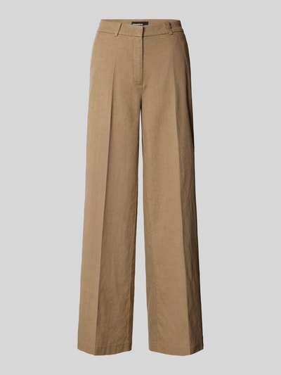 CAMBIO Relaxed fit linnen broek met steekzakken Chocoladebruin - 2